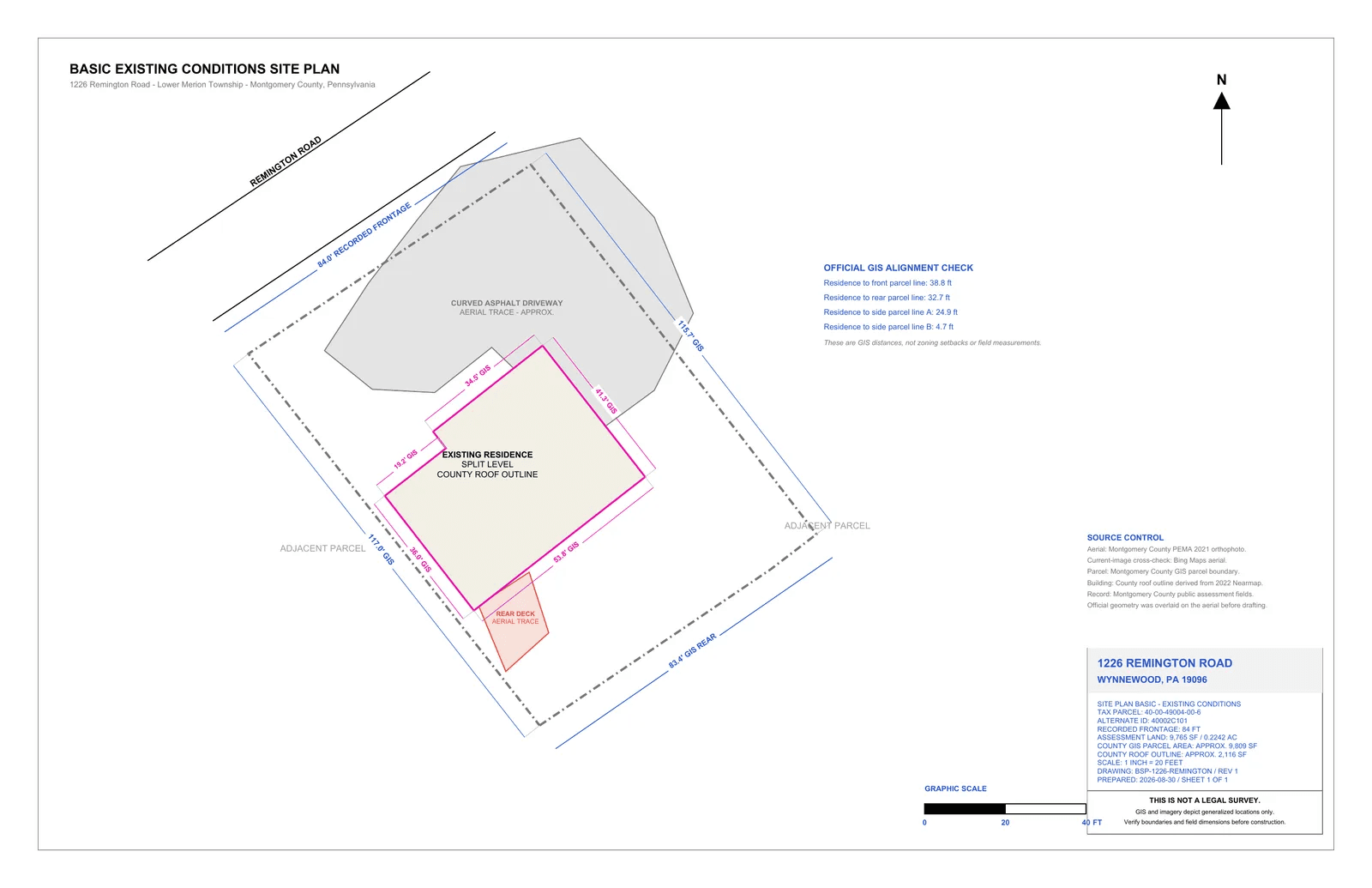 Example Plot Plan Pro existing-conditions site plan